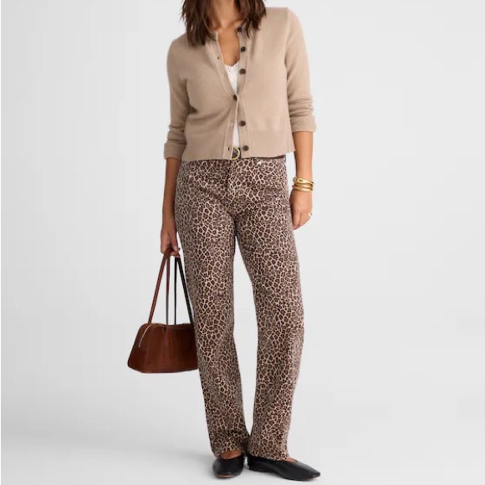 Madewell Longline Rigid Straight Jean in Leopard 32